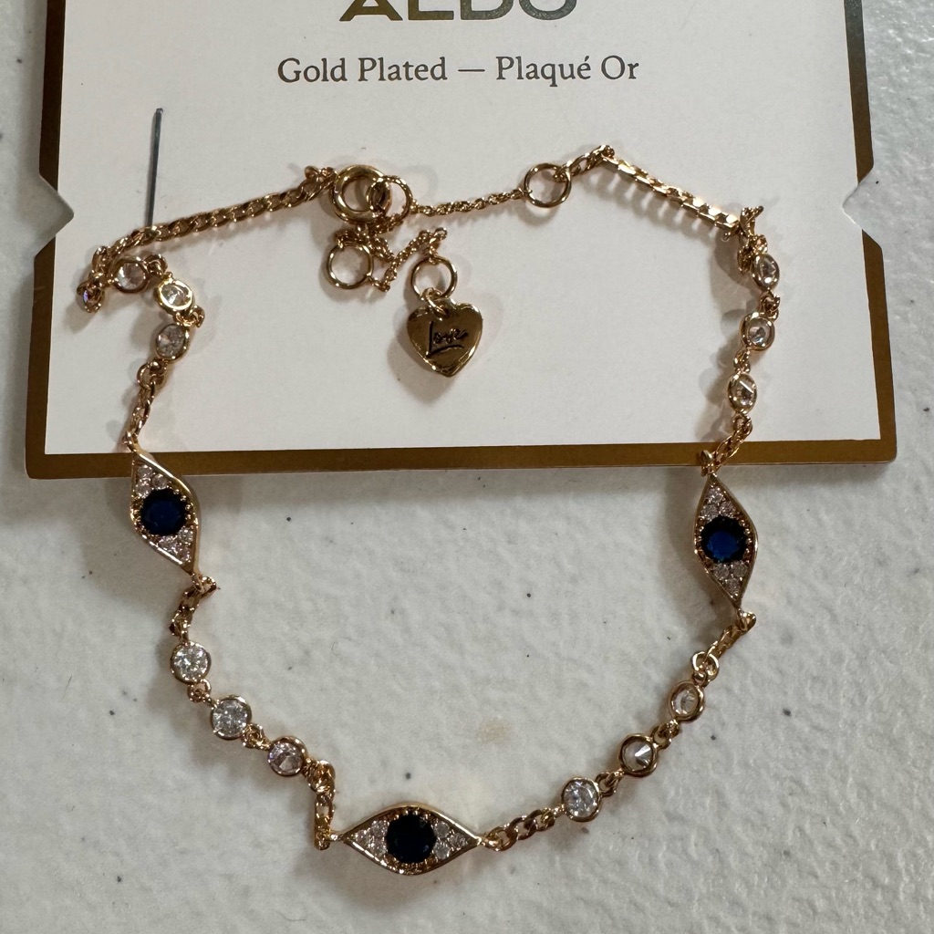 Aldo- Harloww Eye 14k Gold-Plated Cz Anklet